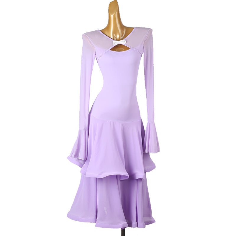 Customisable-Women's Long Sleeve Modern Dance Performance Dress Ballroom Dance Dress