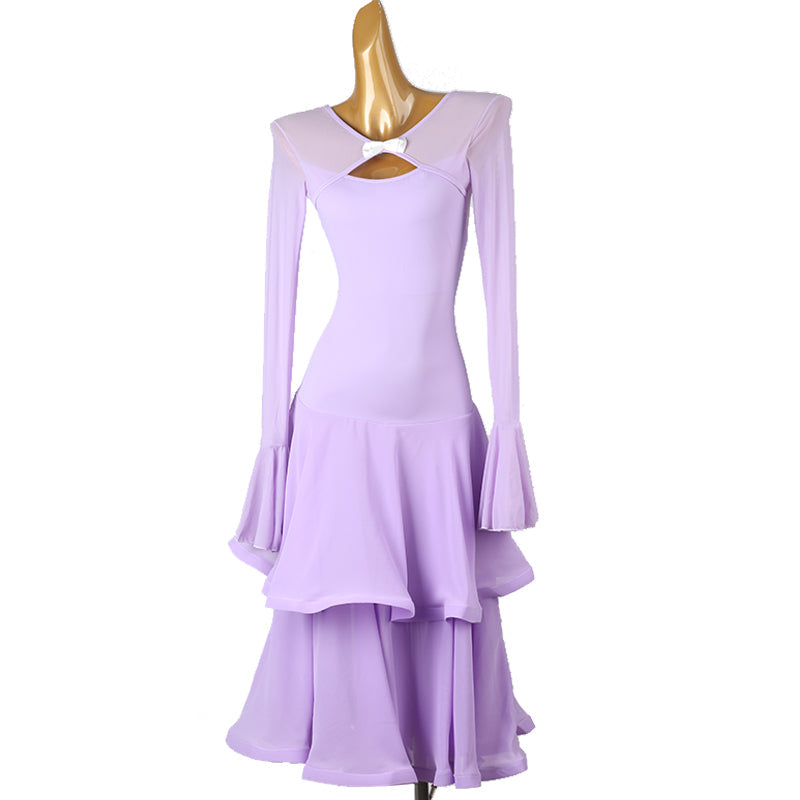 Customisable-Women's Long Sleeve Modern Dance Performance Dress Ballroom Dance Dress