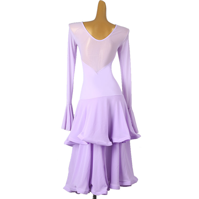 Customisable-Women's Long Sleeve Modern Dance Performance Dress Ballroom Dance Dress