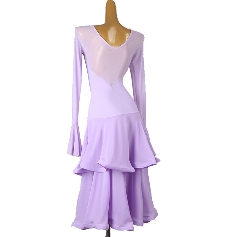 Customisable-Women's Long Sleeve Modern Dance Performance Dress Ballroom Dance Dress