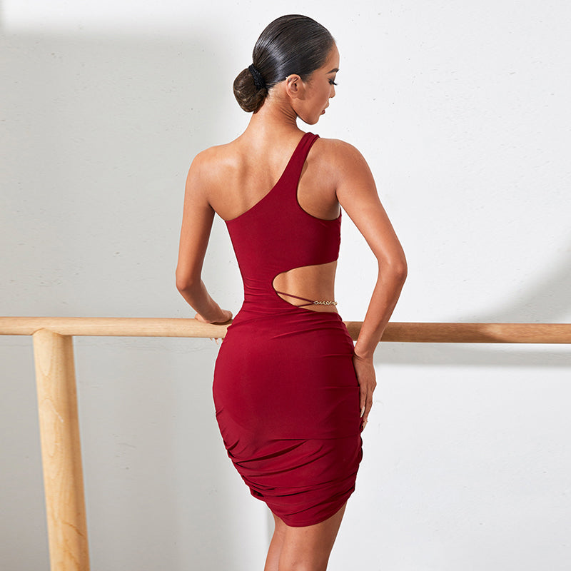 Z Women's Milk Silk Off Shoulder Backless Latin Dance Dress Dance Wear