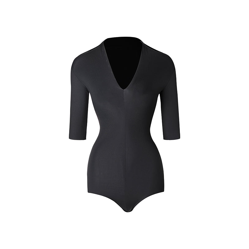 Z Women's Milk Silk Half Sleeve Latin Dance Bodysuit Dance Wear