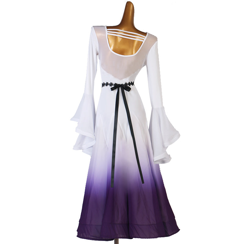 Customisable-Women's Horn Sleeve Modern Dance Performance Dress Ballroom Dance Dress
