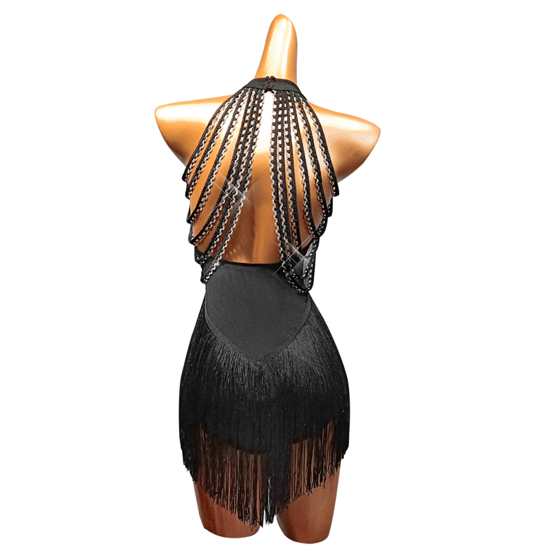 Women's Spandex Splicing Tassel Dance Dress Dance Wear Training Performance Dress