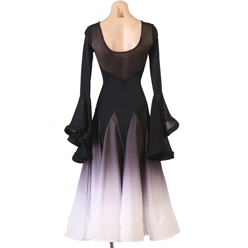 Customisable-Women's Horn Sleeve Modern Dance Performance Dress Ballroom Dance Dress