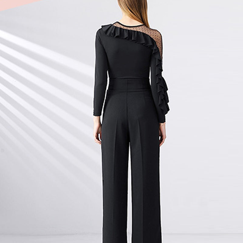 Women's Lace Long Sleeve Latin Dance Tops Dance Bodysuit Dance Wear