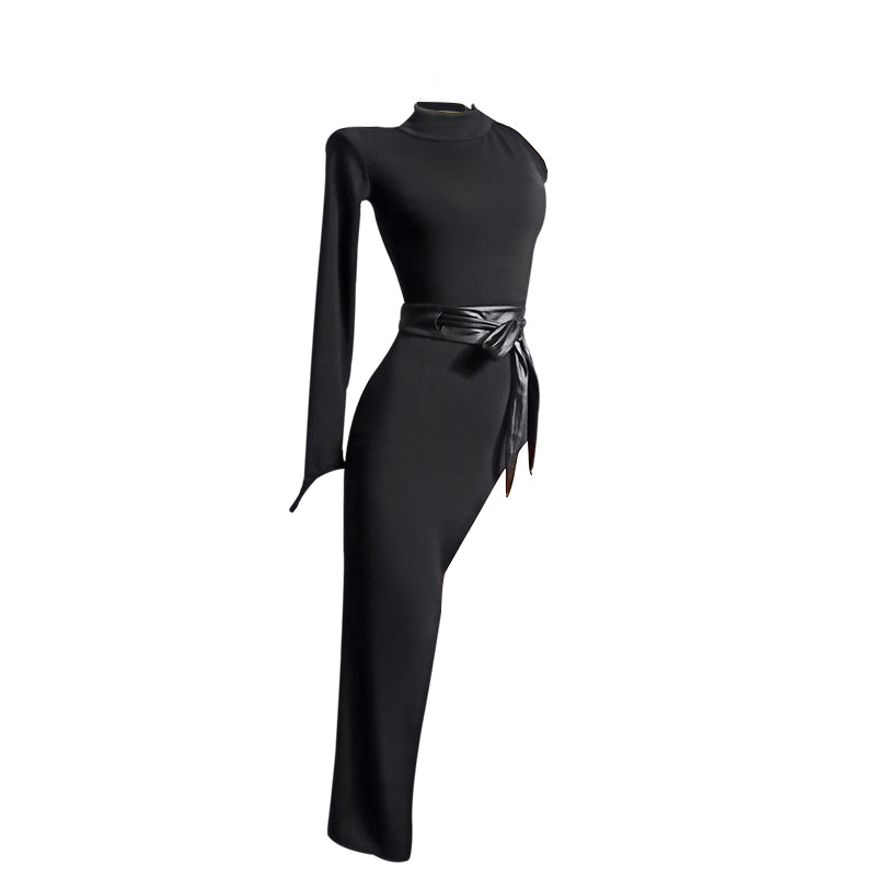 Women's Milk Silk Fabric Hollow-out Latin Dance Dress Dance Wear Training Performance Dress