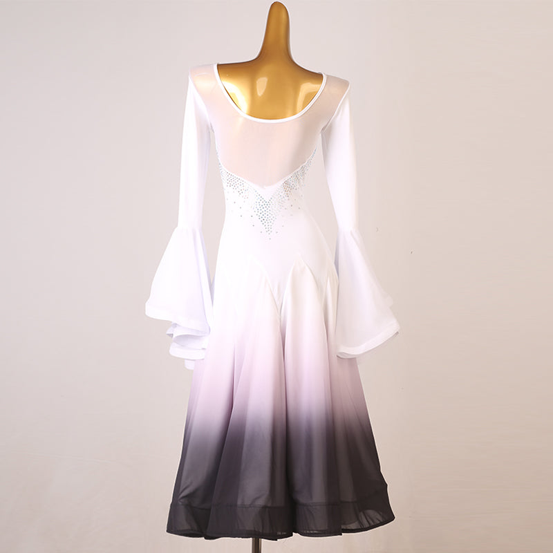 Customisable-Women's Horn Sleeve Waltz Ballroom Dance Competition Modern Dance Large Swing Dress