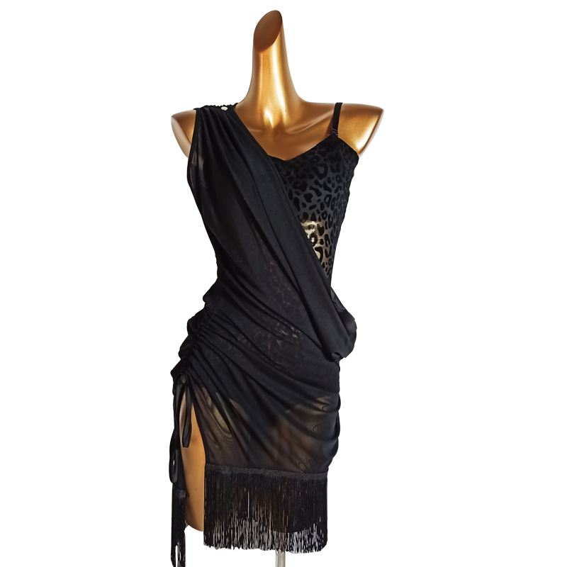 Women's Mesh 2 Piece Latin Dance Dress Dance Wear Bodysuit Training Performance Dress