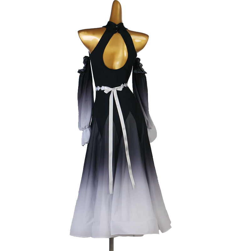 Customisable-Women's Long Sleeve Modern Dance Performance Dress Ballroom Dance Dress