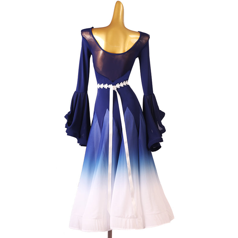 Customisable-Women's Horn Sleeve Modern Dance Performance Dress Ballroom Dance Dress