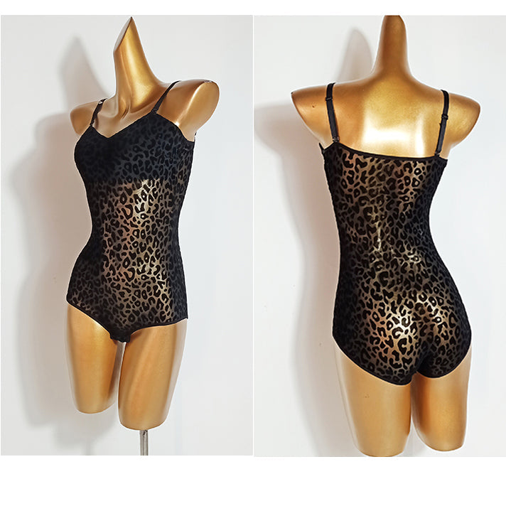 Women's Mesh 2 Piece Latin Dance Dress Dance Wear Bodysuit Training Performance Dress