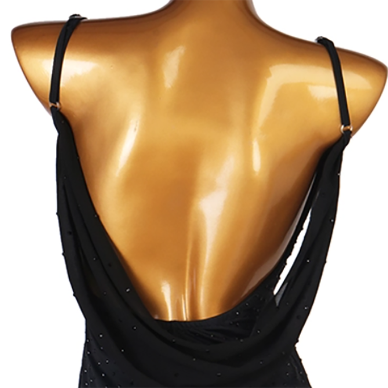 Customisable-Women's Spaghetti Strap Sleeveless Performance Latin Dance Dress Dance Wear