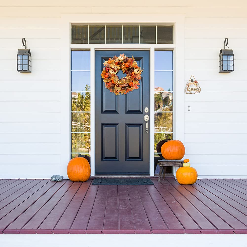 20 in. Pumpkins, Pine Cones and Berries Fall Artificial Wreath