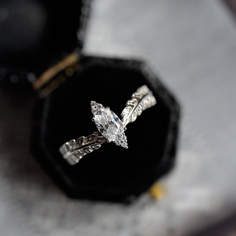 Marquise Half Pave Diamond Ring