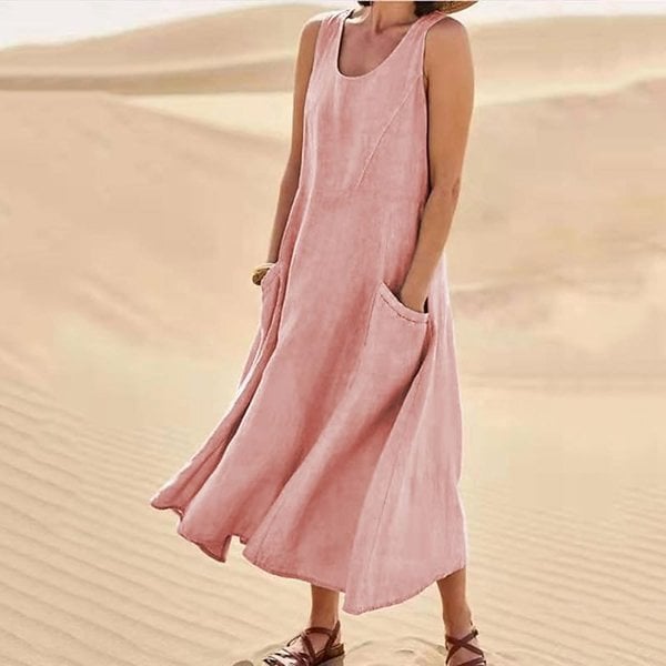 🔥 Last Day Promotion 48% OFF 🔥Women's Sleeveless Cotton And Linen Dress