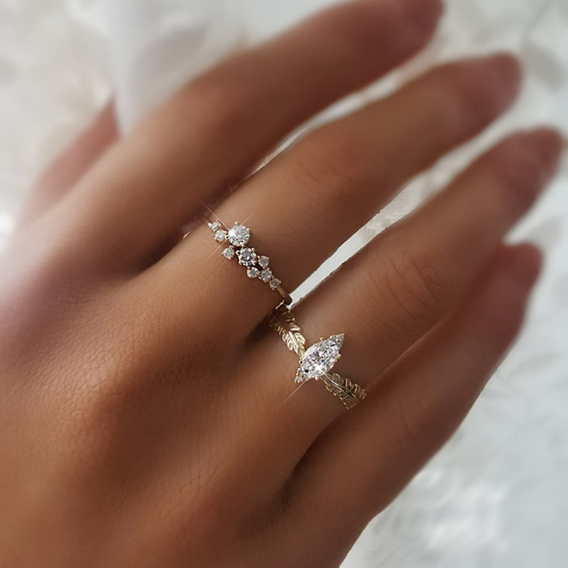 Marquise Half Pave Diamond Ring