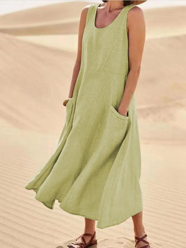 🔥 Last Day Promotion 48% OFF 🔥Women's Sleeveless Cotton And Linen Dress