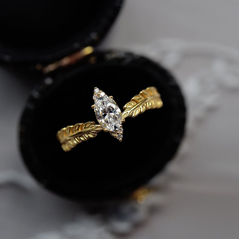 Marquise Half Pave Diamond Ring