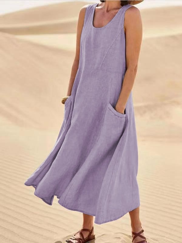 🔥 Last Day Promotion 48% OFF 🔥Women's Sleeveless Cotton And Linen Dress