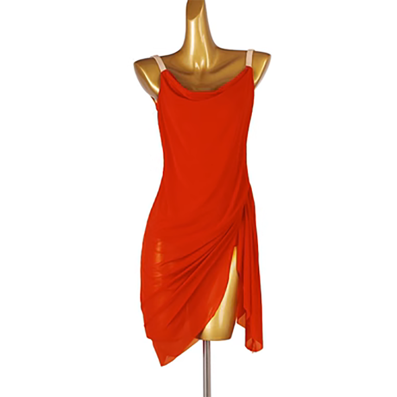 Customisable-Women's Rumba Spaghetti Straps Latin Dance Practice Dresses Performance Dresses