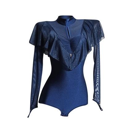 Women's Polyester Lace Splicing Bodysuit Dance Tops Dance Wear