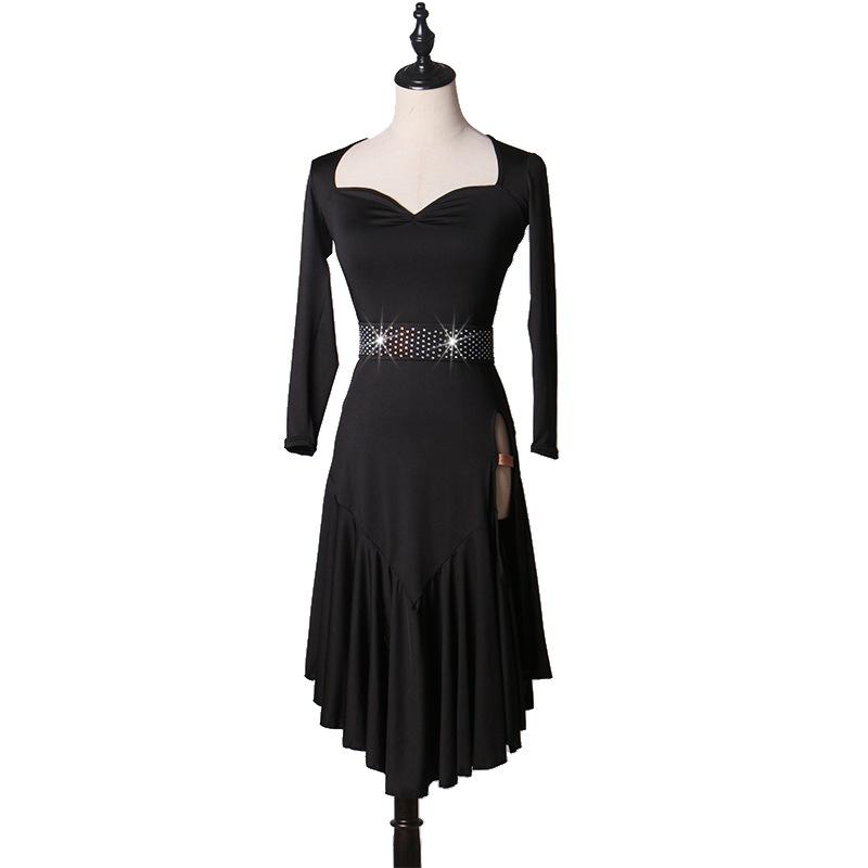 Customisable-Milk-Silk Costume Latin Dance Dress Competition Performance Dress