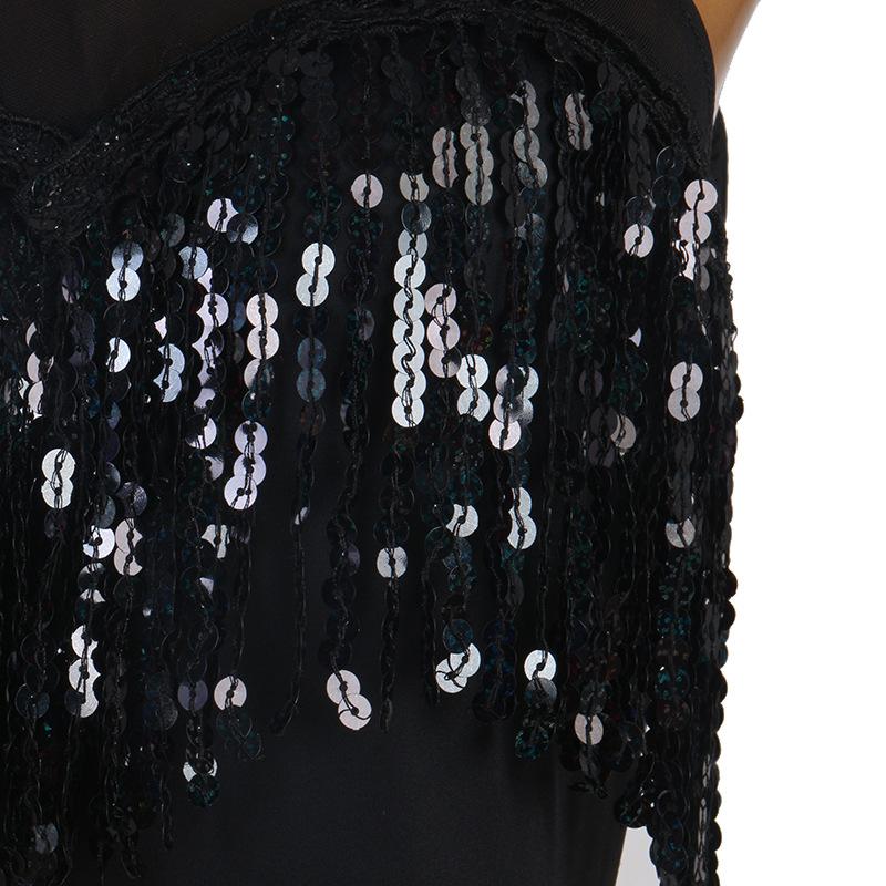 Customisable-Chinlon Luxury sequined Latin Dance Dress Competition Performance Dress