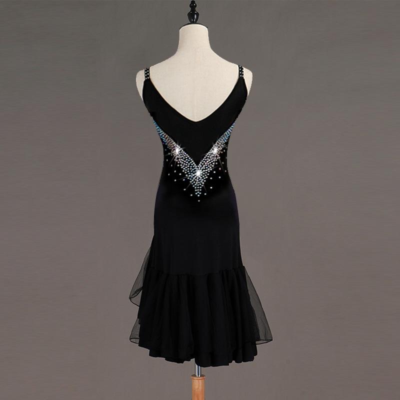 Customisable- Crystals Latin Dance Dress Competition Dress Performance Dress
