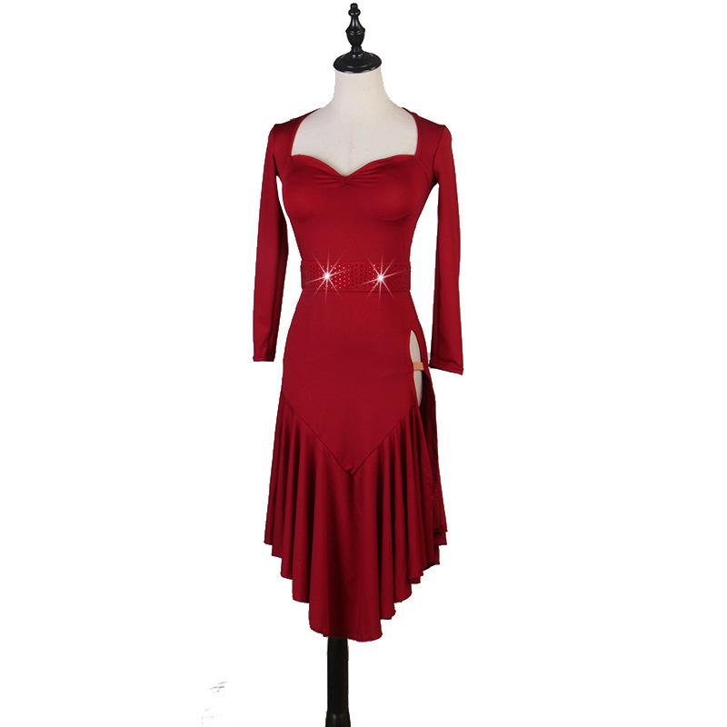 Customisable-Milk-Silk Costume Latin Dance Dress Competition Performance Dress