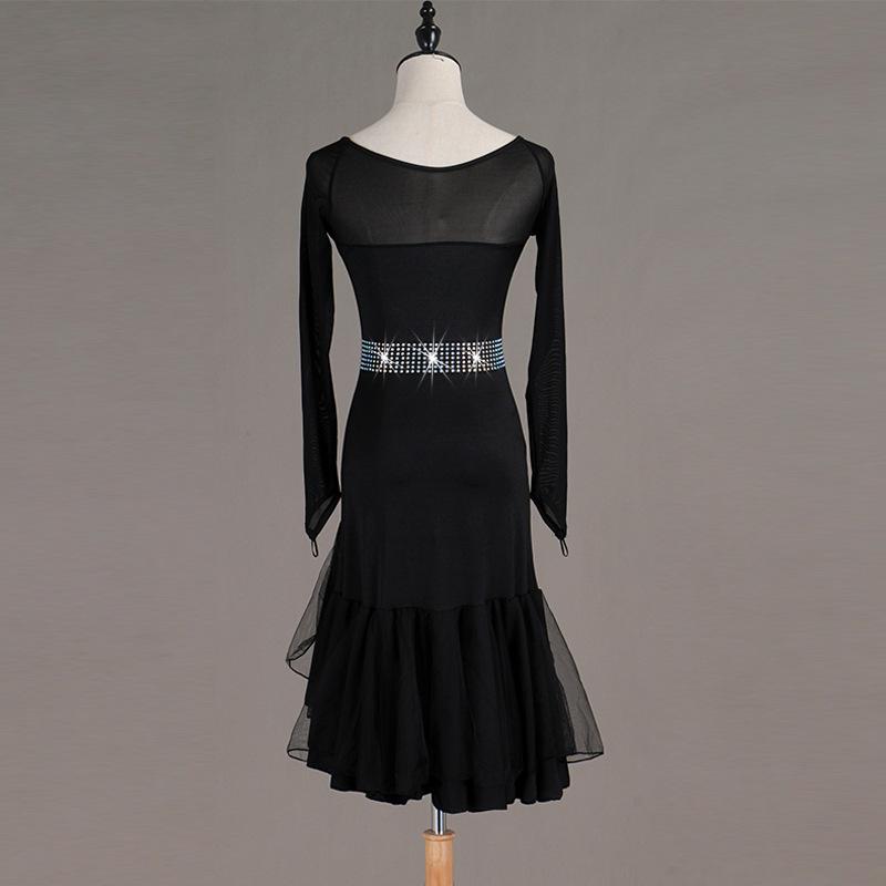 Customisable-Spandex Crystals Latin Dance Dress Competition Dress Performance Dress