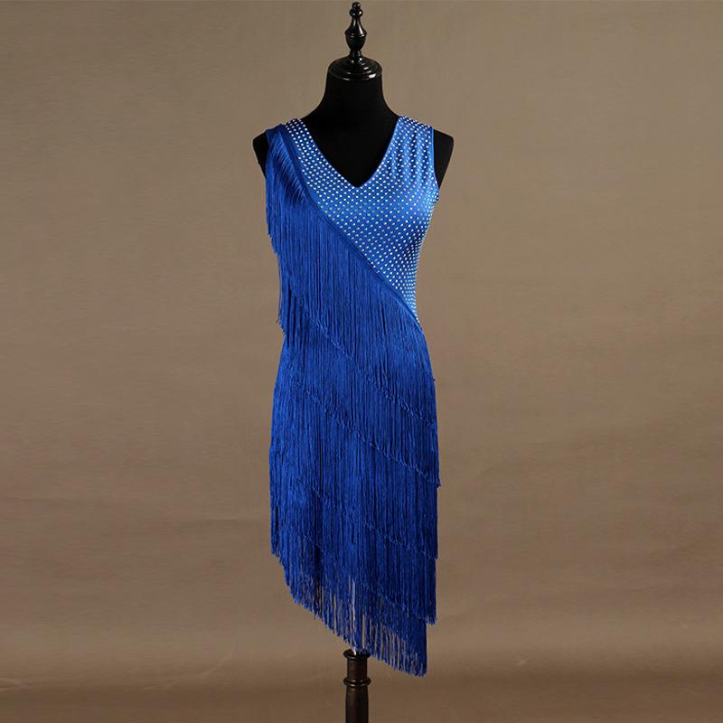 Customisable-Latin Dance Dress Crystals Competition Dress Performance Dress
