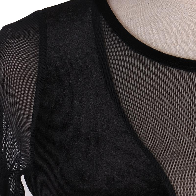 Customisable-Spandex Sexy Tassels See-through Latin Dance Dress Competition Performance Dress