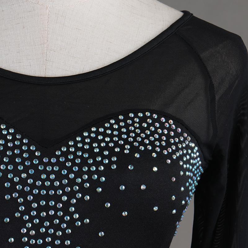 Customisable-Spandex Crystals Latin Dance Dress Competition Dress Performance Dress
