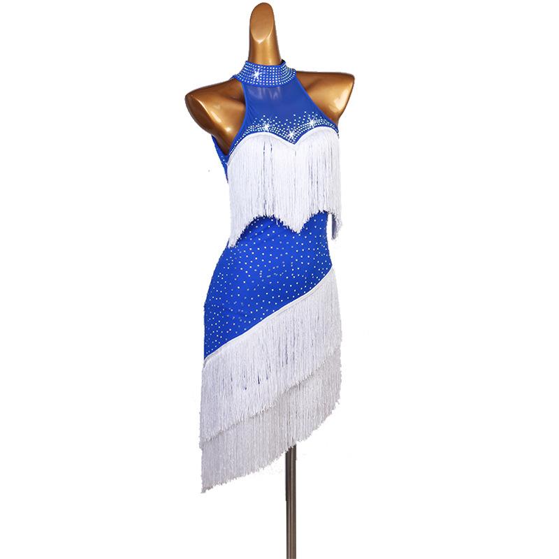Customisable-Spandex Crystals Latin Dance Dress Competition Dress Performance Dress