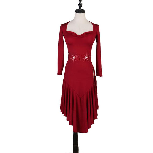 Customisable-Milk-Silk Costume Latin Dance Dress Competition Performance Dress