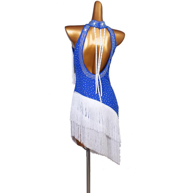 Customisable-Spandex Crystals Latin Dance Dress Competition Dress Performance Dress