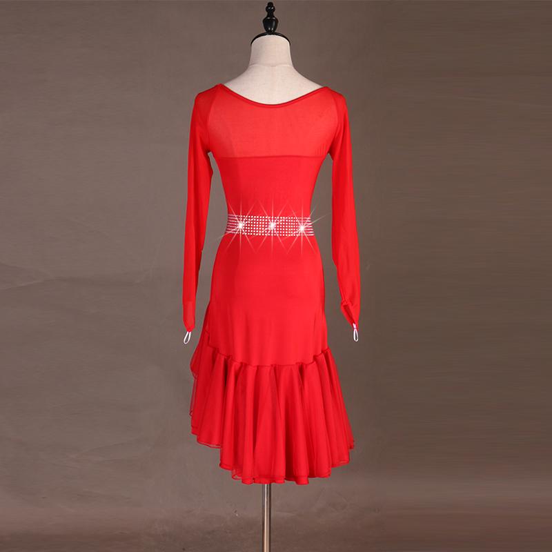 Customisable-Spandex Crystals Latin Dance Dress Competition Dress Performance Dress