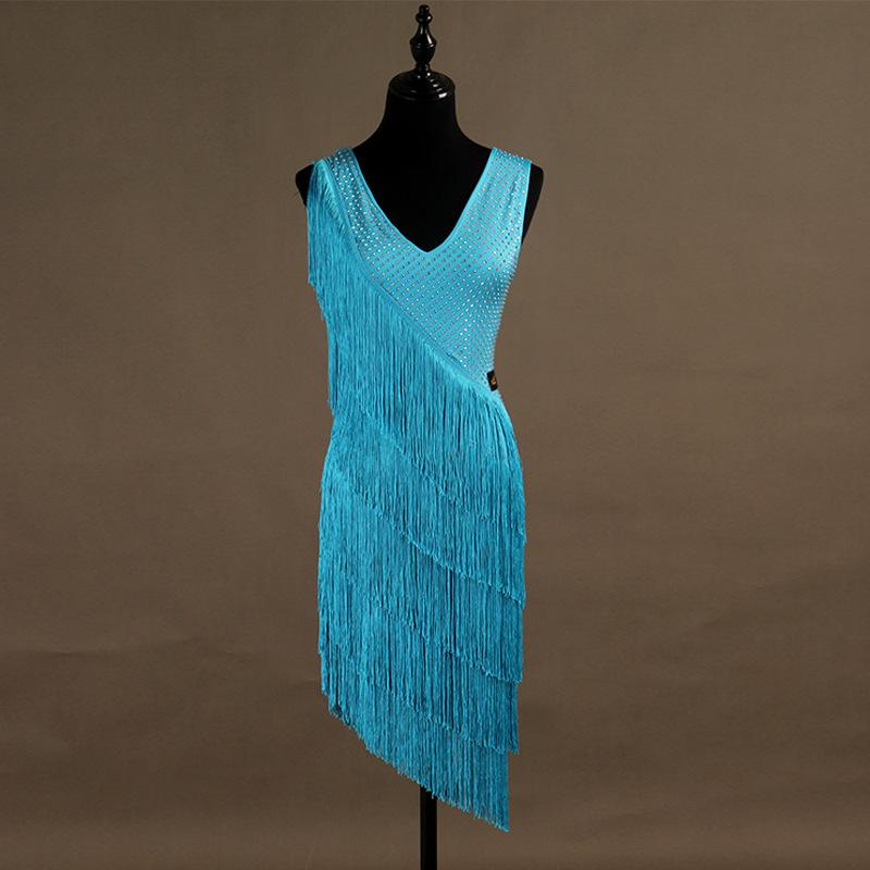Customisable-Latin Dance Dress Crystals Competition Dress Performance Dress