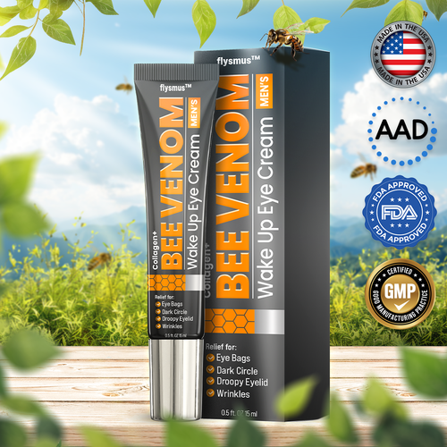 🎩 flysmus™ Collagen+ Bee Venom Wake Up Eye Cream for MEN 🇺🇸 Dermatologist Recommended