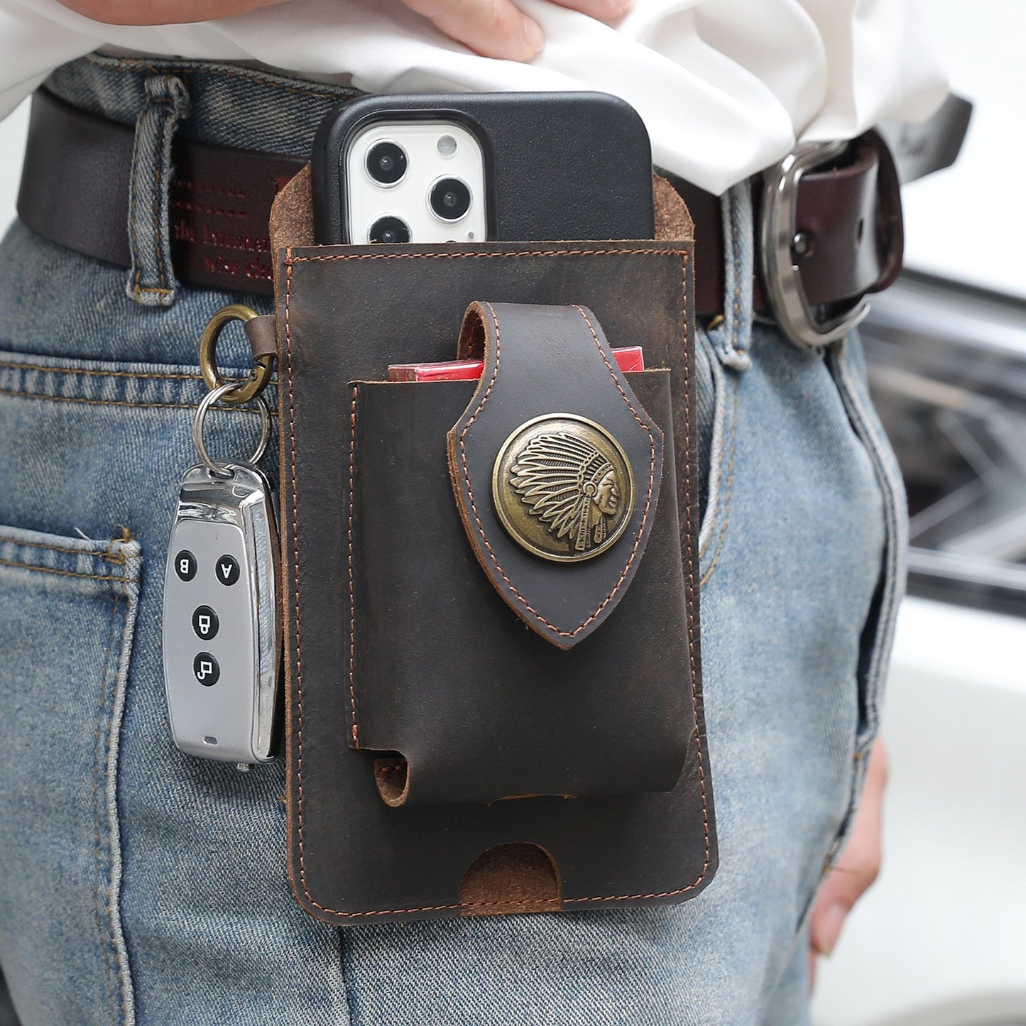 [40% OFF]Premium Leather Phone Belt Bag