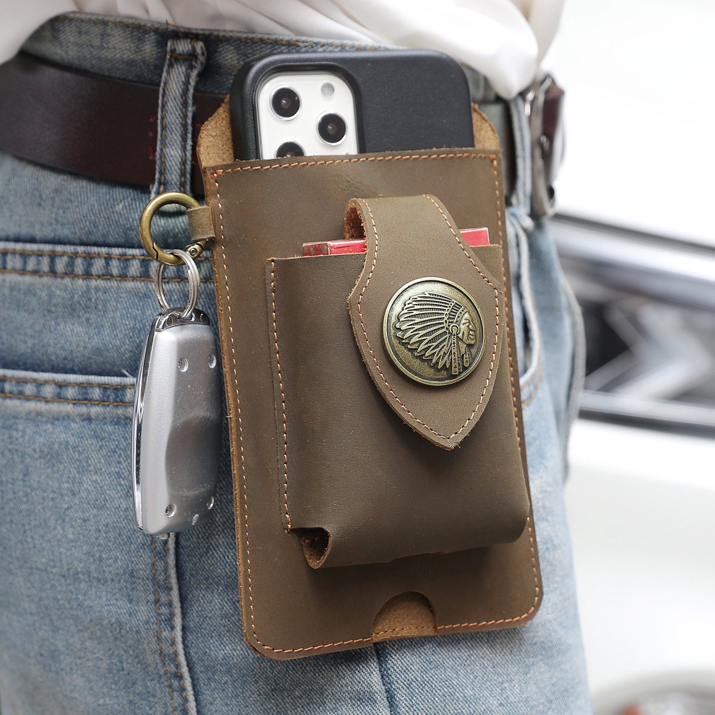 [40% OFF]Premium Leather Phone Belt Bag