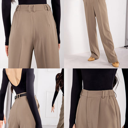 YES Women's High Waist Pants Latin Dance Wear Training Performance Pants