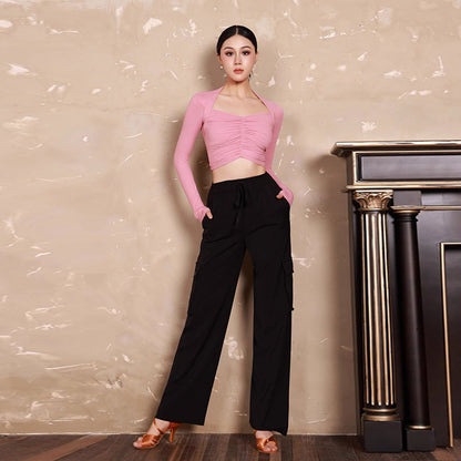 YES Women's Long Sleeves Latin Dance Tops Dance Wear Training Performance Dance Tops
