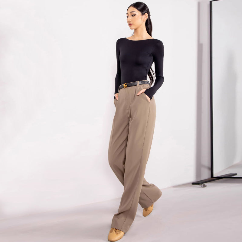 YES Women's High Waist Pants Latin Dance Wear Training Performance Pants