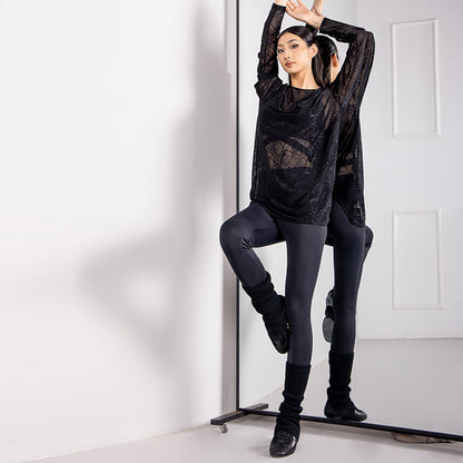 YES Women's Black High Waist Pants Latin Dance Wear Training Performance Pants