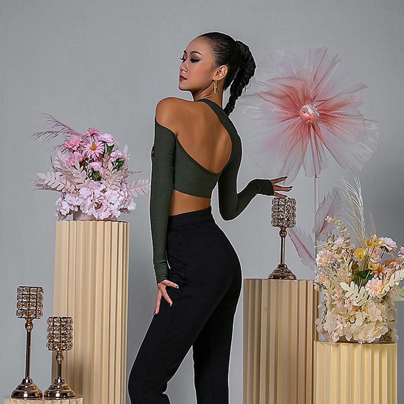 WJJ Women’s Hollow Dance Tops Professional Training Clothes