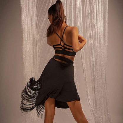 WJJ Women’s Suspender Dance Top Ballroom Dance Clothes Training Clothes
