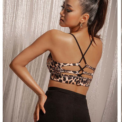 WJJ Women’s Suspender Dance Top Ballroom Dance Clothes Training Clothes