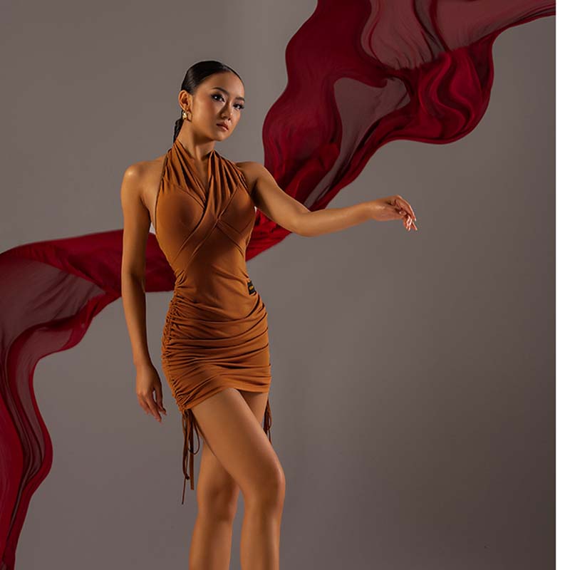WJJ Women's Latin Dress Dance Wear Training Performance Dress
